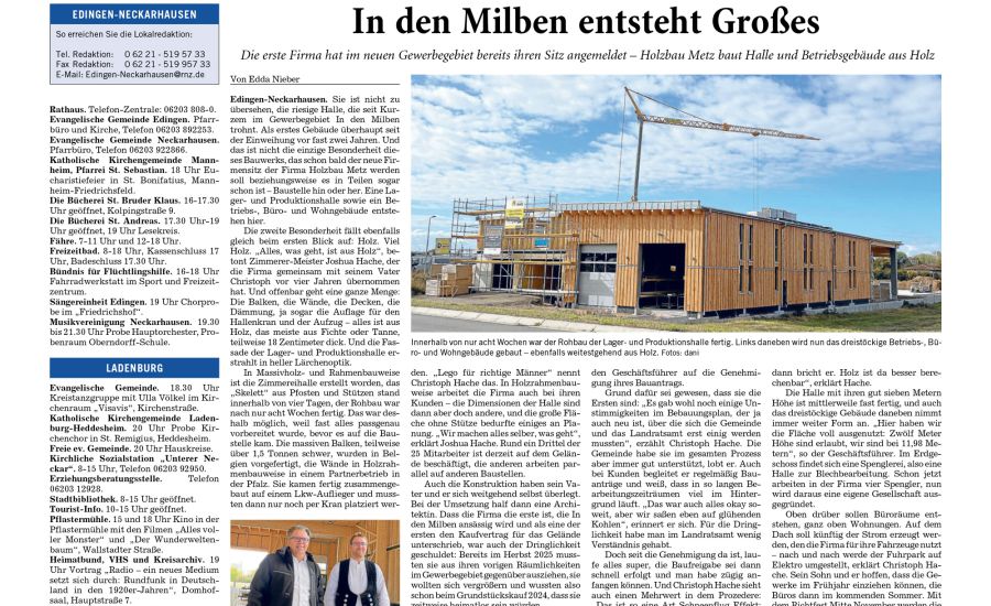 Artikel in der Rhein-Neckar-Zeitung vom 15.10.2026